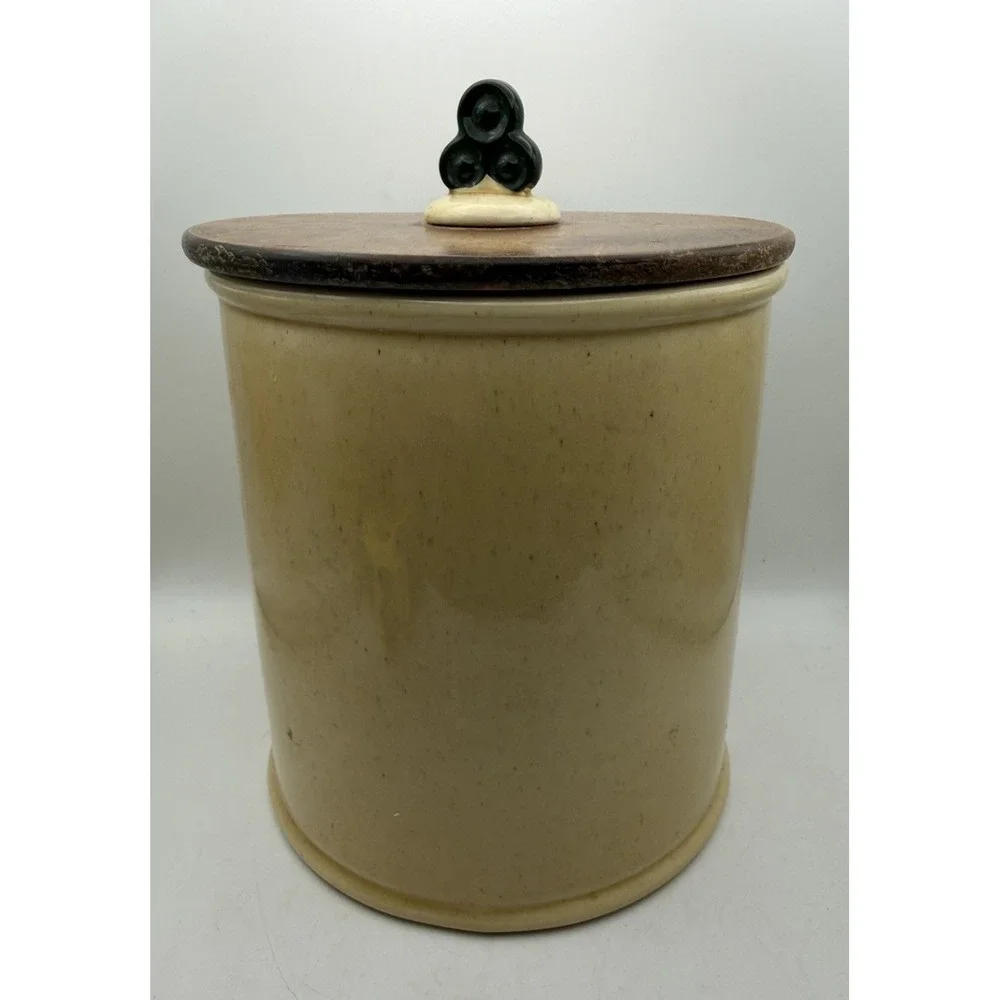 Metlox Poppytrail Homestead Provincial Flour Canister Wood Lid Farmhouse USA